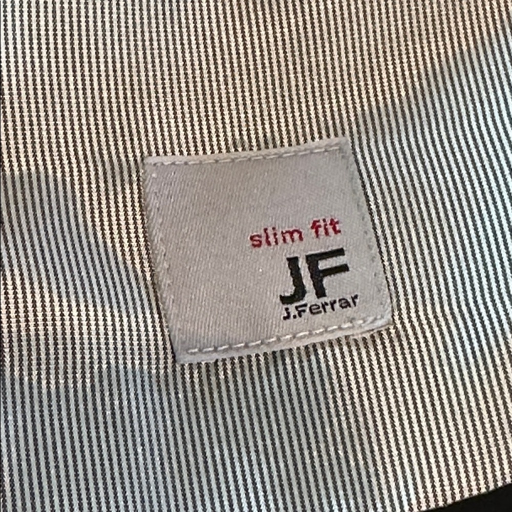 Mens J. Ferrar slim fit poly/viscose black vest w/ pen stripe polyester back S - Picture 5 of 6